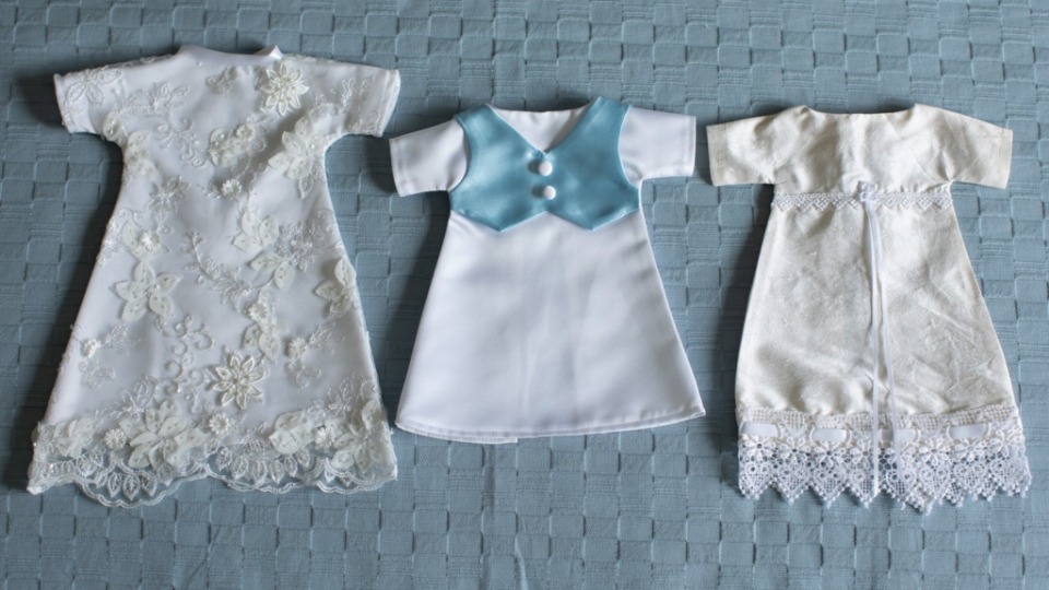 Wedding gowns turned into angel gowns for babies